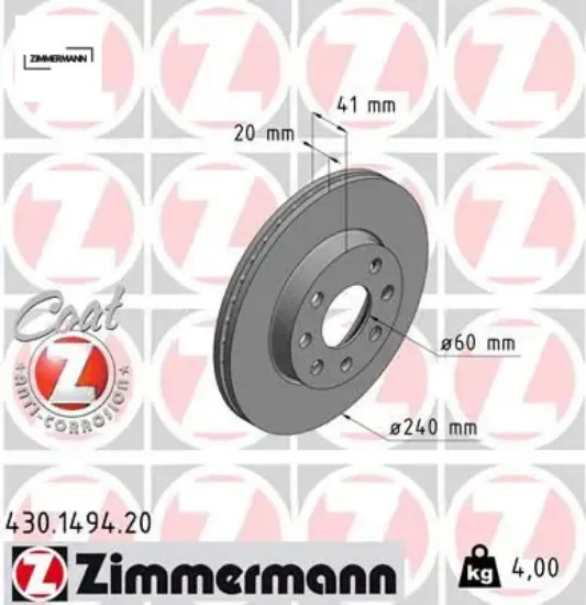 Ön fren aynası corsa c 1.0-1.2 16v 01>11 abs li 240×20x4dlxhavalı 95526649/ 569021/ 9195985/ 9127966 resmi