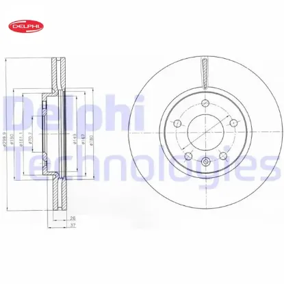 Ön fren aynası ınsıgnıa b 16 ınç 18> astra j 09 > zafıra c 11 > cruze 09 > 300×26x5dlxhavalı 1350205 Delphı 569076/ 569070/ 13502052/ 95527031 resmi