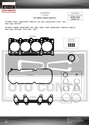 Motor conta tk. full fıat 500 07> doblo 05> fıorıno 09> grande punto 08> linea 07>palıo 05> punto ev Otoconta 71740655 resmi