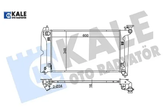 Radyatör avensıs-corolla 1.4-1.6 vvti al/pl/brz 600×348x16 Kale radyatör 164000D210/ 164000D200 resmi