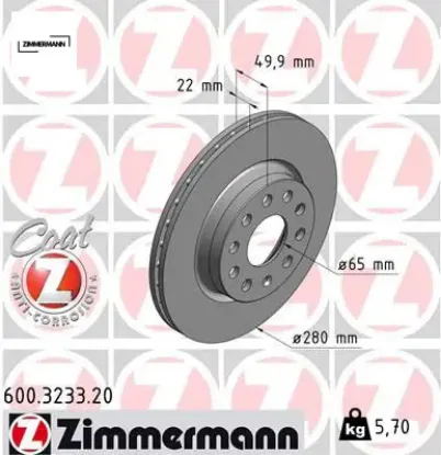 Ön fren aynası golf v-vı-jetta ııı-ıv-caddy ııı-a3 03>leon 05>toledo-octavıa 04> 280×22x9dlxhavalı 9 1K0615301S/ 1K0615301AC/ 1K0615301AK resmi