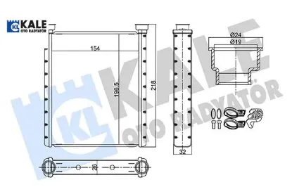Kalorıfer radyatoru mercedes w176 w246 c117 x117 x156 Kale radyatör A2468300161 resmi