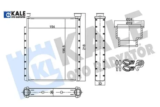 Kalorıfer radyatoru mercedes w176 w246 c117 x117 x156 Kale radyatör A2468300161 resmi