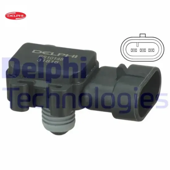 Map sensörü basınç sensörü astra g-combo c-corsa c 1.7 dtı 16v 00> y17dt-dtl dizel Delphı 98131026/ 1247049/ 97180655/ 16235939 resmi