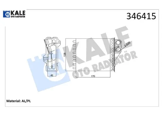 Kalorifer radyatörü logan 05>duster 10>sandero 10> 170×158 Kale radyatör 6001547484 resmi
