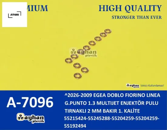Enjektör pulu tırnaklı 2mm bakır doblo-fıorıno-lınea-g.punto-egea 1.3 mtj 2009-2026 55215424 resmi