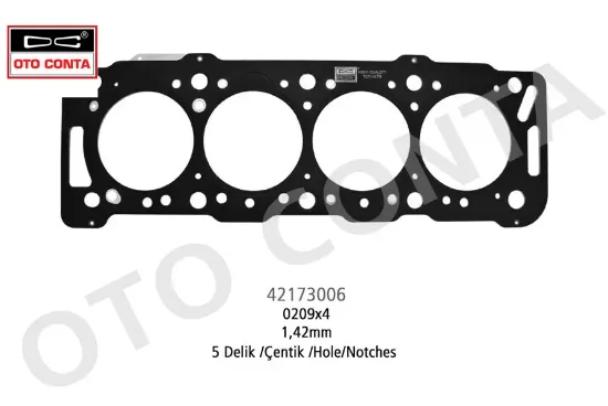 Skc 5 delik 1.42m çelik p206-p306-partner-berlıngo 1.9 dw8 Otoconta 0209.X4 resmi