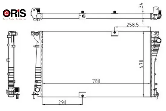 Radyator mechanical mt 780 470 34 trafic ıı 2.0 dci 01 630709-93857125 Orıs 2140000Q0D/ 4416965/ 8200465488 resmi