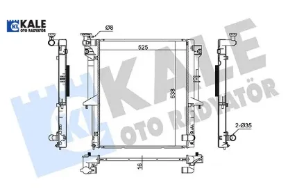 Radyatör mıtsubıshı l200 al/pl/brz 525×638x16 Kale radyatör 1350A182/ 1350A183/ 1350A348 resmi
