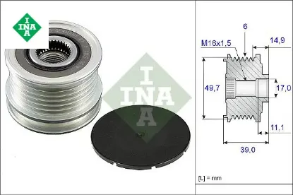 Alternator kasnagı mercedes w203 w210 w220 w639 b901>b906 Ina A6111550715 resmi