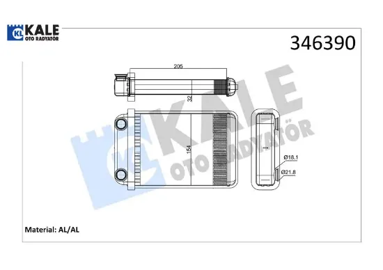 Kalorifer radyatörü opel astra j astra j gtc 10> astra k-zafıra tourer c 15> Kale radyatör 1618297/ 13287939 resmi