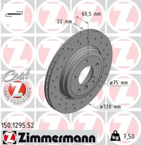 Fren dıskı arka bmw e46 z4 e85 e86 havalı kaplamalı delıklı 34216864052 resmi