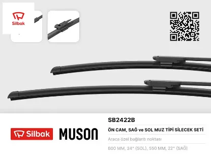 Silecek süpürgesi 600/550mm muz tipi volvo s60-v70 04> s80 03-06 xc70 xc90 04- multıpla 06> Sılbak 30655210/ 30655217 resmi