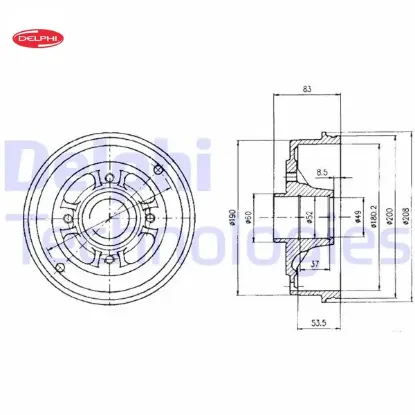 Arka fren kampanası r9-r11 Delphı 6002254257/ 7702254257/ 7700419824 resmi