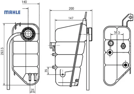 Radyator yedek su deposu mercedes w220 w463 Mahle A2205000049 resmi