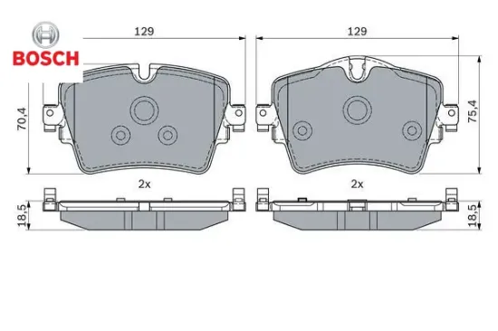 Fren balatası on bmw g42 g20 g30 g31 g38 g21 g28 g22 g23 g26 f52 f45 f48 f39 g01 g02 g08 Bosch 34116890553 resmi
