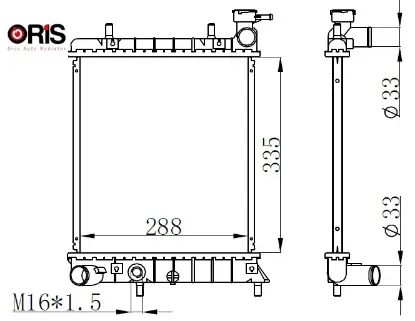 Radyatör brazing accent admıra 00-05 1.3ı ac klimasız mek 335×298x16 Orıs 2531025050/ 2531025Q11/ 253101B000 resmi