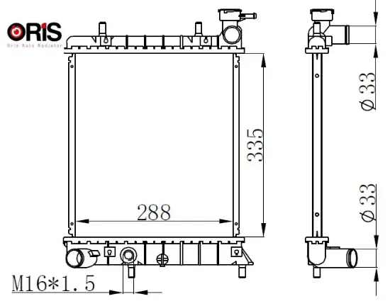 Radyatör brazing accent admıra 00-05 1.3ı ac klimasız mek 335×298x16 Orıs 2531025050/ 2531025Q11/ 253101B000 resmi
