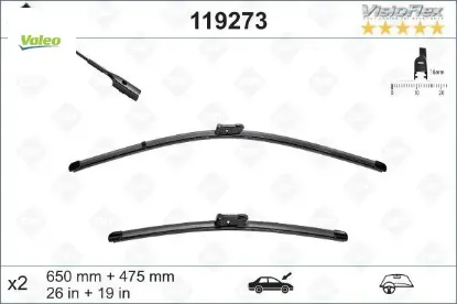 Sılecek on 650 mm / 475 mm tesla model y 5yjy 2019> model 3 5yj3 2018> vw passat b8 t-roc arteon Valeo 107673000B/ 107673100A/ 3G1998002 resmi