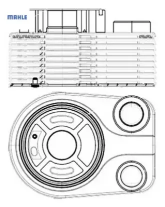 Yağ soğutucu megane ıı-ııı-ıv clıo ıı-ııı-ıv symbol ıı-ııı sandero ı-ıı logan ı-ıı duster 10> dokker Mahle 8200779744/ 213059324R/ 2130000Q0B resmi