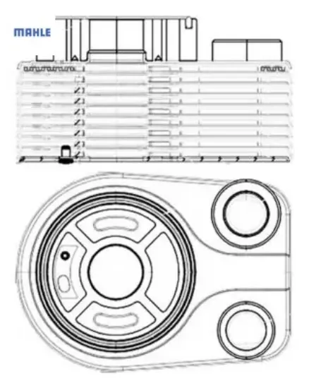 Yağ soğutucu megane ıı-ııı-ıv clıo ıı-ııı-ıv symbol ıı-ııı sandero ı-ıı logan ı-ıı duster 10> dokker Mahle 8200779744/ 213059324R/ 2130000Q0B resmi