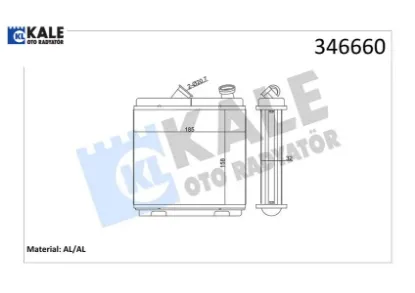 Kalorifer radyatörü brazing astra f-calıbra a-vectra a şaşı 174×174x42 Kale radyatör 1618004/ 52463008 resmi