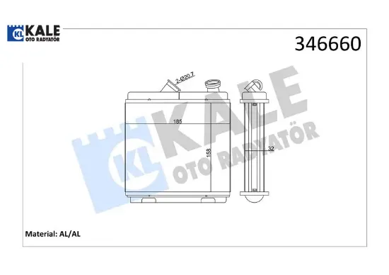 Kalorifer radyatörü brazing astra f-calıbra a-vectra a şaşı 174×174x42 Kale radyatör 1618004/ 52463008 resmi