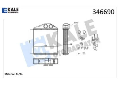 Kalorifer radyatörü opel corsa c-comco c-tıgra twıntop 1.2-1.4-1.8-1.3cdtı-1.7cdtı 00> Kale radyatör 1618222/ 9196140 resmi