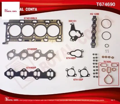 Üst takım conta skc li subap lastikli master ııı 2.3 dci 11 > movano 2.3 cdti 10 > m9t Royal conta 7701479334/ 7701477452/ 95516098 resmi