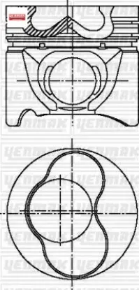 Motor piston segman std 1-2 piston bora-caddy ıı-golf ııı-ıv-passat-polo-a3-a4 1.9tdı 79.51mm Yenmak 028107065AJ resmi