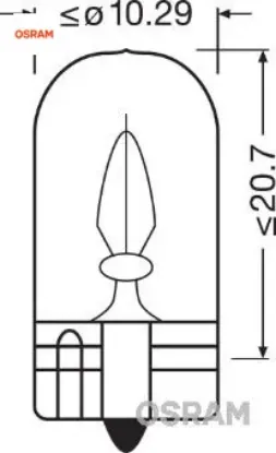 Ampul 12v 2w orta dipsiz w2.1x9.5d unv1 Osram resmi