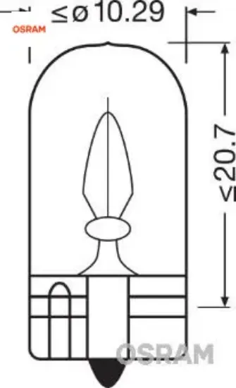 Ampul 12v 2w orta dipsiz w2.1x9.5d unv1 Osram resmi
