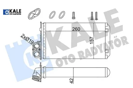 Kalorifer renault trafıc ıı-opel vıvaro a-nıssan prımastar 1.9/2.0/2.5dcı 01 > conta ilaveli al/mknk Kale radyatör 271157059R/ 2711500Q0E/ 4451005 resmi