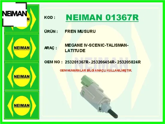 Fren musuru megane ıv-scenıc-talısman-latıtude 253201367R/ 253206454R/ 253205824R resmi