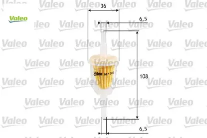 Şeffaf benzin ara filtre küçük tip üniversal Valeo 7700544588/ 82425649/ 251201511D resmi