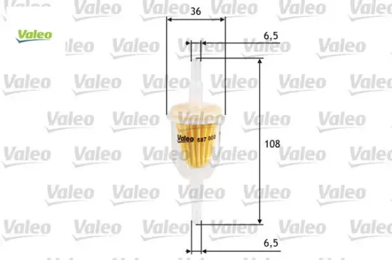 Şeffaf benzin ara filtre küçük tip üniversal Valeo 7700544588/ 82425649/ 251201511D resmi