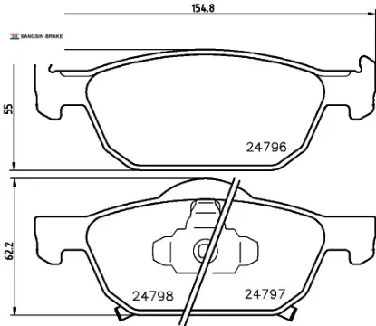 Ön fren balata honda accord 2.0l r20a3 cu kasa 08-> 45022TL1G00/ 45022TL1G01 resmi
