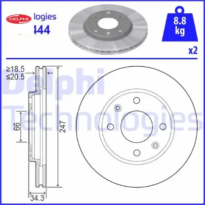 Ön fren aynası p106 ı-ıı 91-02 206 98 >306 93-01 saxo 96-03 xsara 97-00 247.5x20.4x4dlxhavalı Delphı 4246.A7/ 4246.94/ 4249.96/ 95661747 resmi
