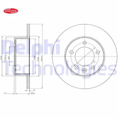 Arka fren aynası renault master ııı 10> opel movano b 10> 2.3dci 305×12x90x72x5dl tek teker Delphı 432009822R/ 432000367R/ 93197406 resmi