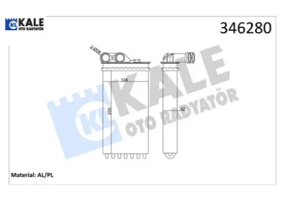 Kalorifer radyatörü c4 04>p307 04> ac klimasız 247×134x42 Kale radyatör 6448.N5 resmi