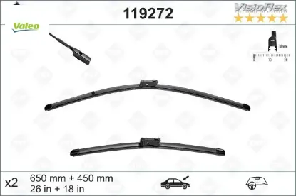 Silecek süpürgesi ön üstten basmalı golf7-a3-passat-polo 2012 > 650×450 mm Valeo 5G1998002/ 3V1998001/ 8V1998002A resmi