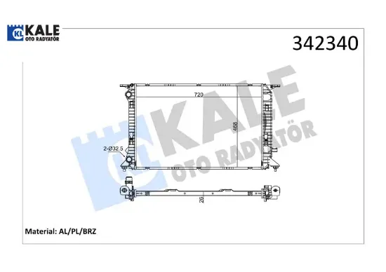 Radyatör audı audı a4-a5-a6-q3-q5 al-pl-brz Kale radyatör 8K0121251L/ 8K0121251R resmi