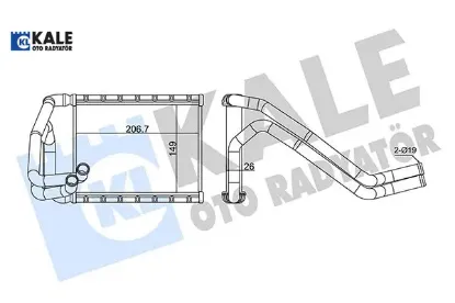 Kalorifer radyatörü kıa ceed 1.4l 1.6l g4fa g4fc benzinli 07-12 1.6l d4fb dizel 07-12 - aleminyum Kale radyatör 971381H050 resmi