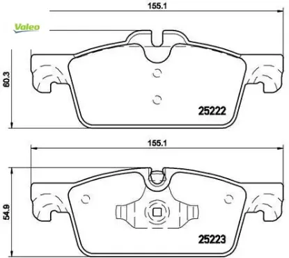 Ön fren balatası peugeot p508 10>18 1.6 vtı 1.6 thp 1.6hdı 2.0hdı 2.2hdı 283mm cap Valeo 4254.A6/ 1647863080/ 1647863180 resmi