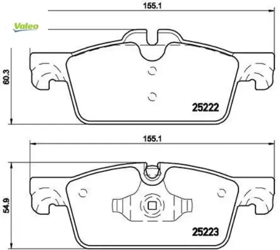Ön fren balatası peugeot p508 10>18 1.6 vtı 1.6 thp 1.6hdı 2.0hdı 2.2hdı 283mm cap Valeo 4254.A6/ 1647863080/ 1647863180 resmi