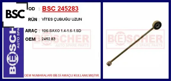 Vites çubuğu uzun 106-saxo 1.4-1.6-1.5d 2452.83 resmi