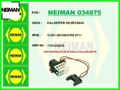 Kalorifer rezistansı clıo ı 90-98 -kng 97 > 7701034875 resmi
