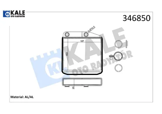 Kalorifer radyatörü corsa d 06> corsa e 14> adam 14> mıto-doblo ııı-lınea-fıorıno-pratıco- grande pu Kale radyatör 39033120/ 77363898/ 77365032/ 77364557 resmi