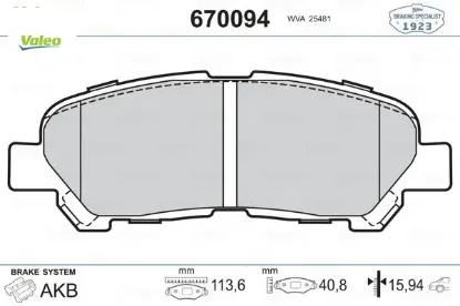 Arka balata toyota hıghlander 13> Valeo 446648120 resmi