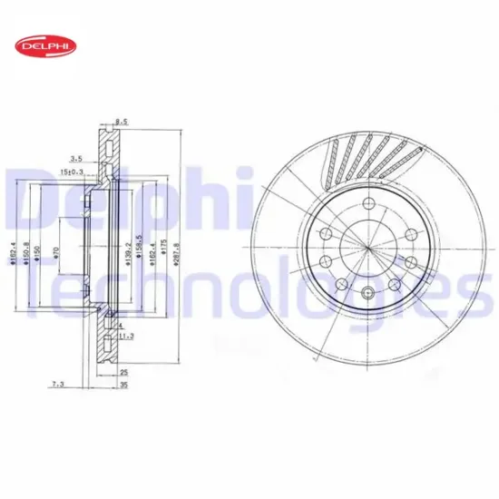 Ön fren aynası vectra b 96 > 02 saab 9-2/9-3 93>03 288×25x7dlxhavalı 32025723-569357-93182306 Delphı 569056/ 90512029/ 569009/ 93182284 resmi